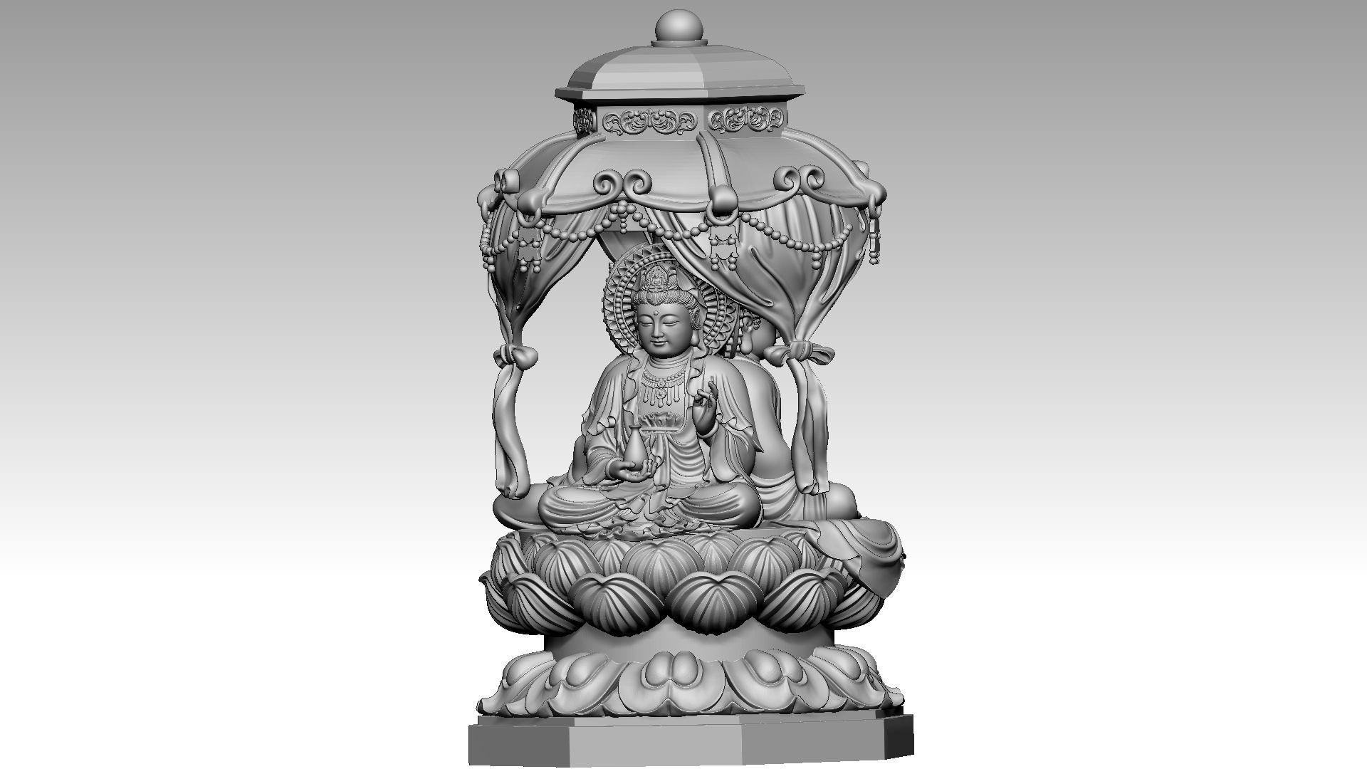 3-faced Buddha 3D print model_7