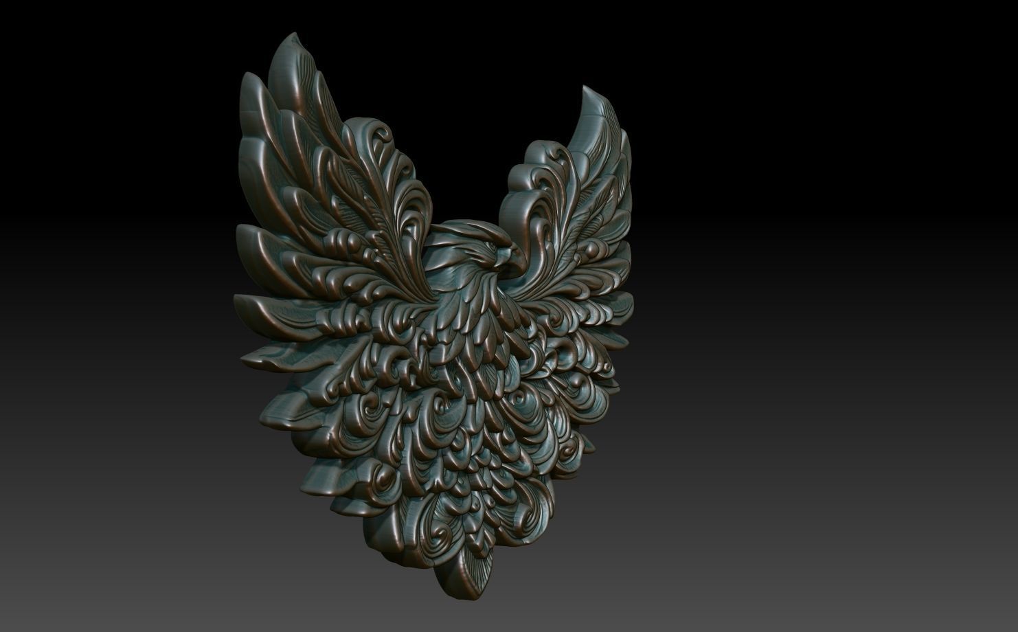 Eagle basrelief 08 240724 3D print model_2