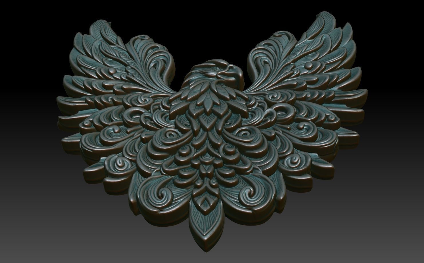 Eagle basrelief 08 240724 3D print model_4