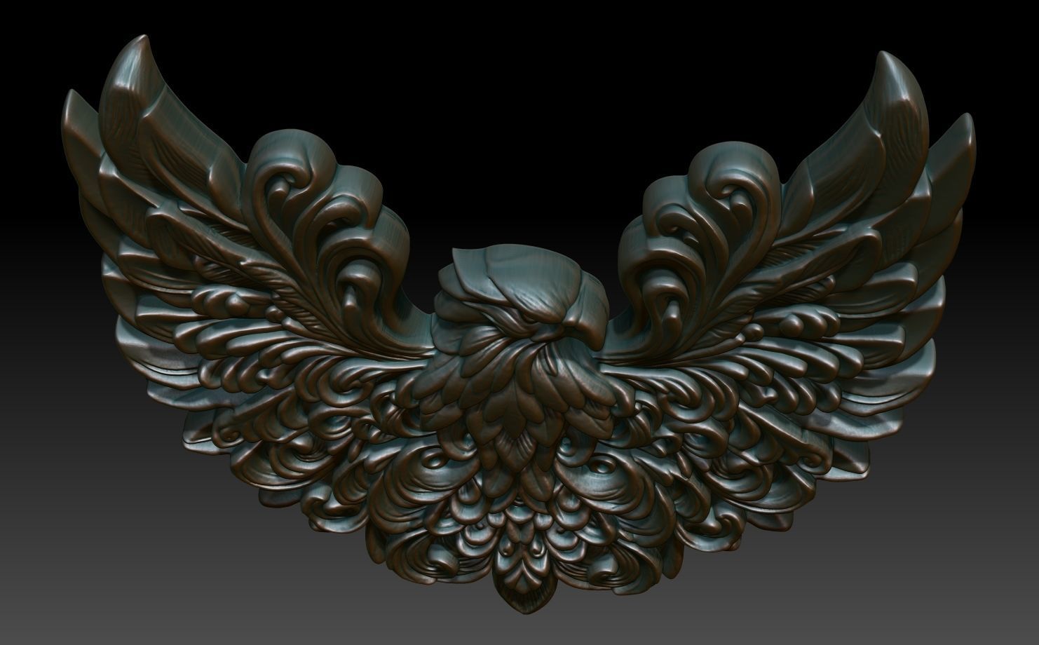 Eagle basrelief 08 240724 3D print model_3