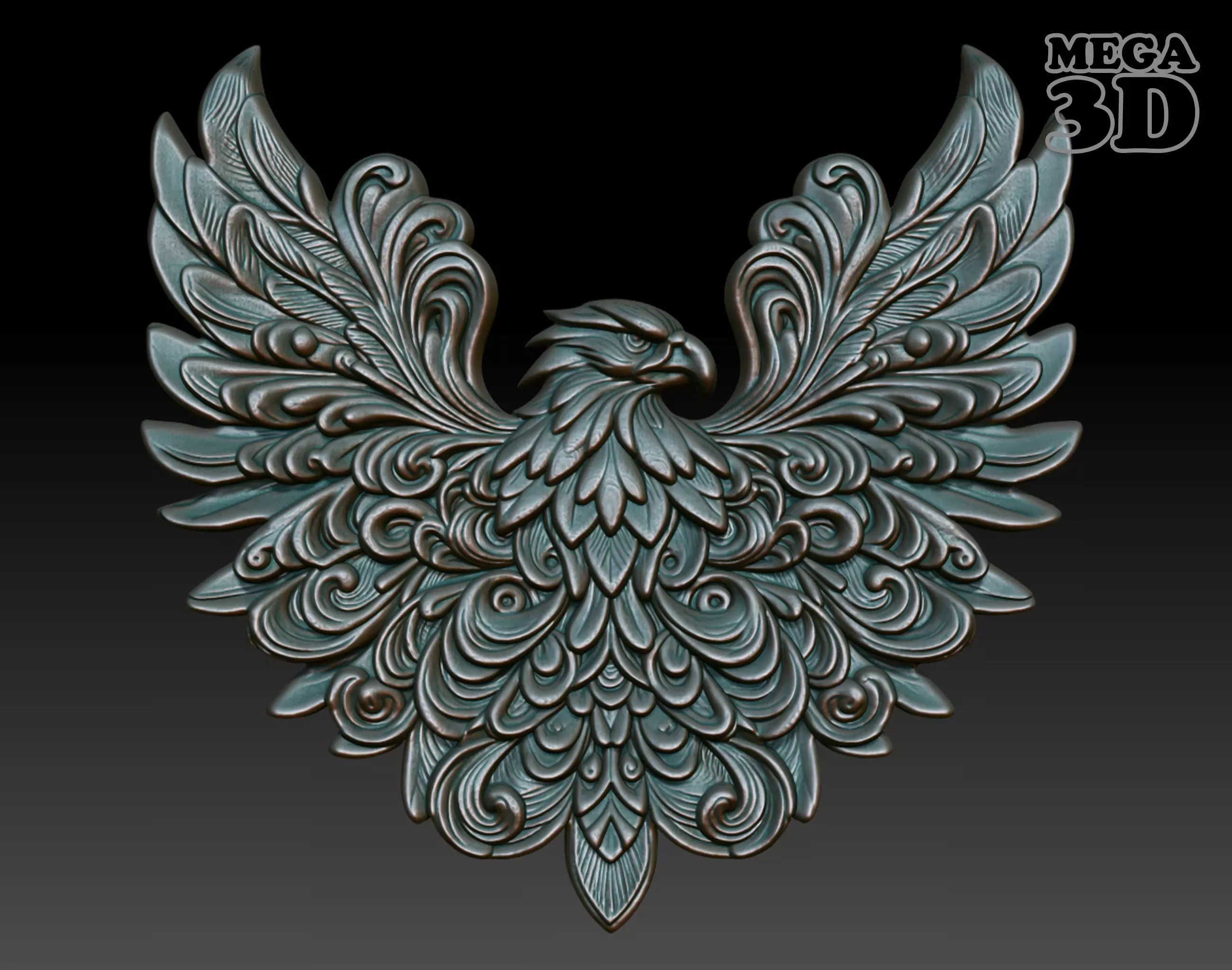 Eagle basrelief 08 240724 3D print model_0