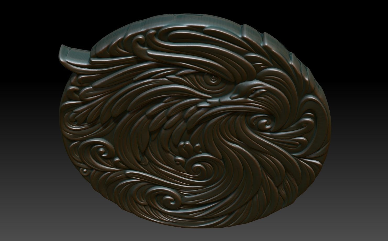 Eagle basrelief 05 240724 3D print model_3