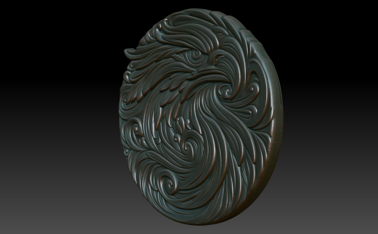 Eagle basrelief 05 240724 3D print model_1