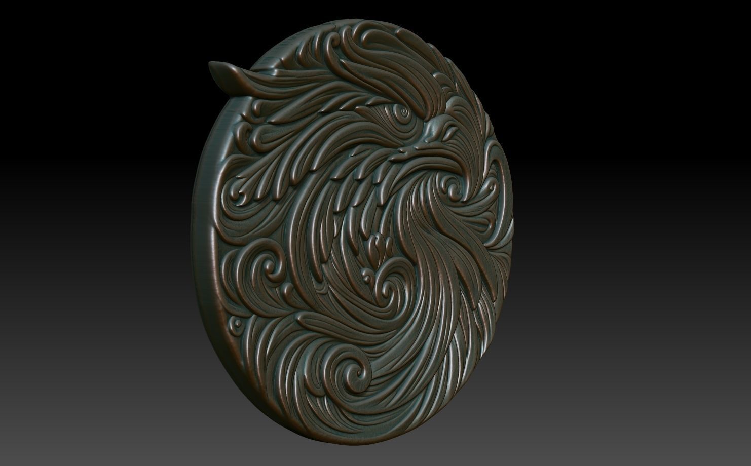 Eagle basrelief 05 240724 3D print model_2