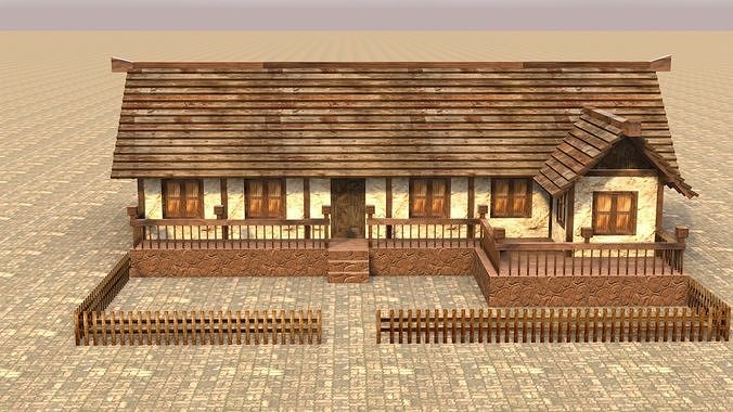 Medieval house sixteen 14 Low-poly 3D model 2