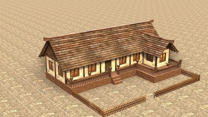 Medieval house sixteen 14 Low-poly 3D model 5