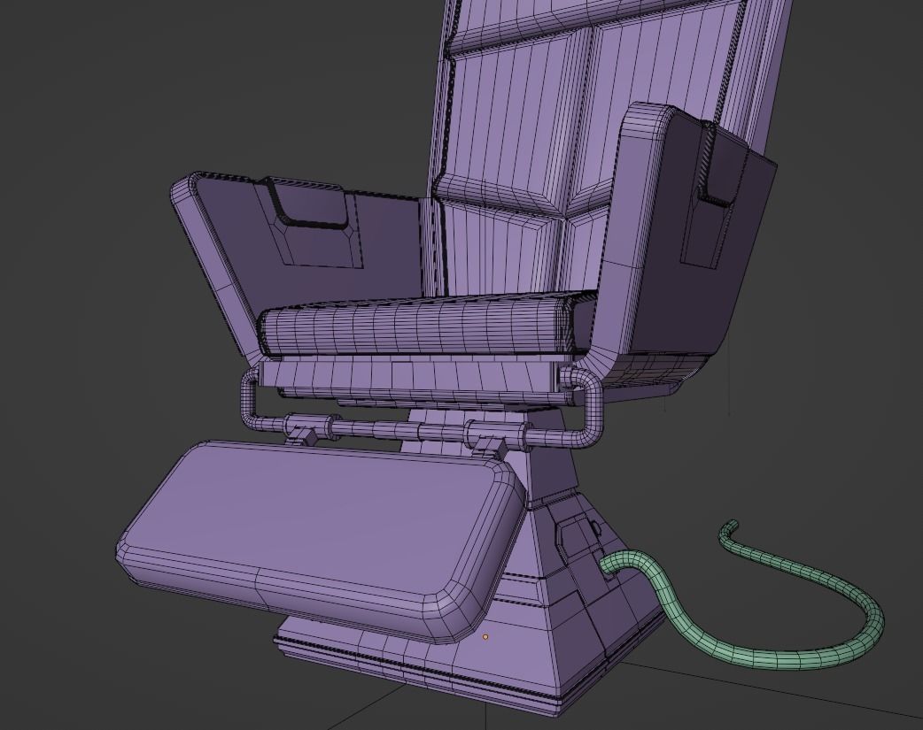 Sci-Fi Electronic Lab Chair Low-poly 3D model_10