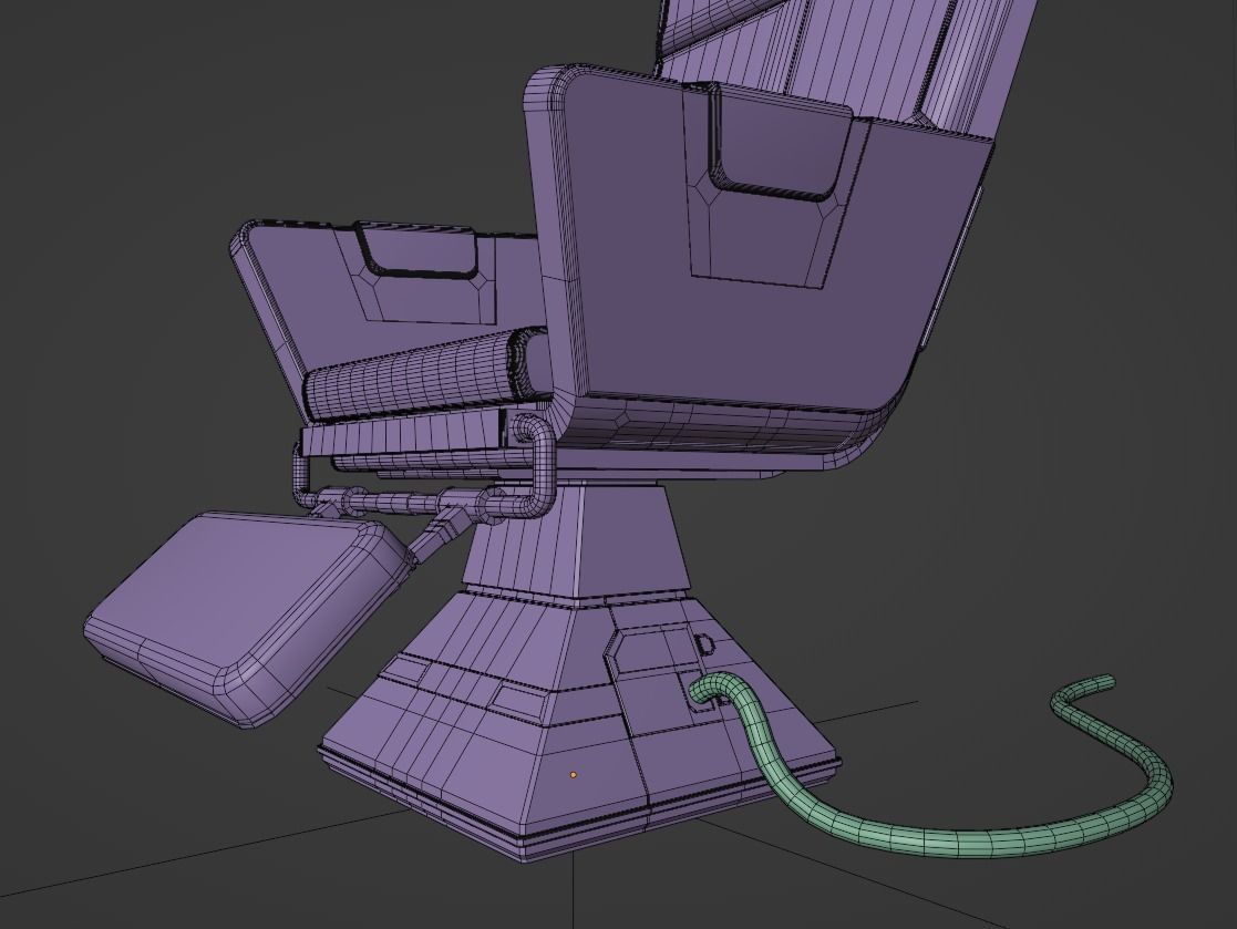 Sci-Fi Electronic Lab Chair Low-poly 3D model_9