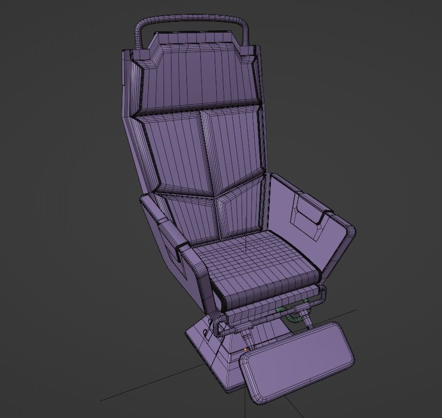 Sci-Fi Electronic Lab Chair Low-poly 3D model_11