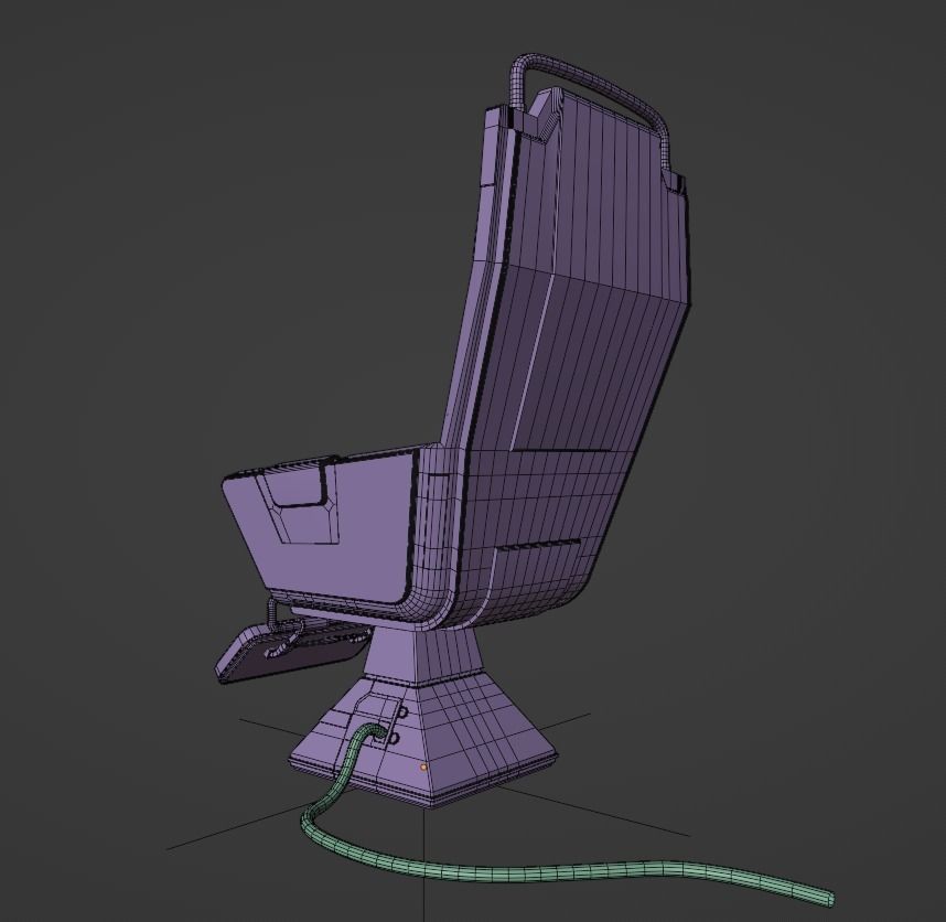 Sci-Fi Electronic Lab Chair Low-poly 3D model_12