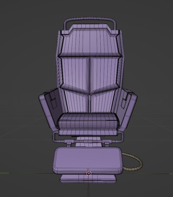 Sci-Fi Electronic Lab Chair Low-poly 3D model_7