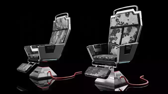 Sci-Fi Electronic Lab Chair Low-poly 3D model