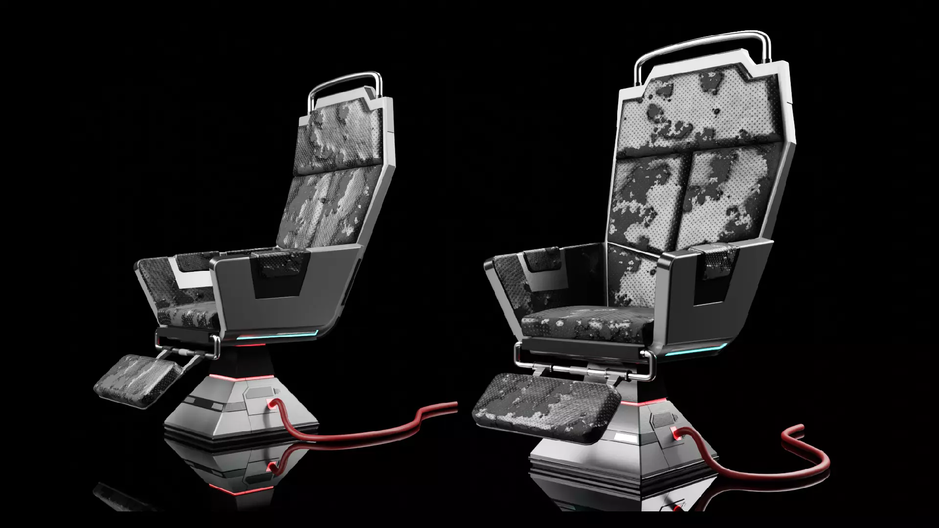 Sci-Fi Electronic Lab Chair Low-poly 3D model_0