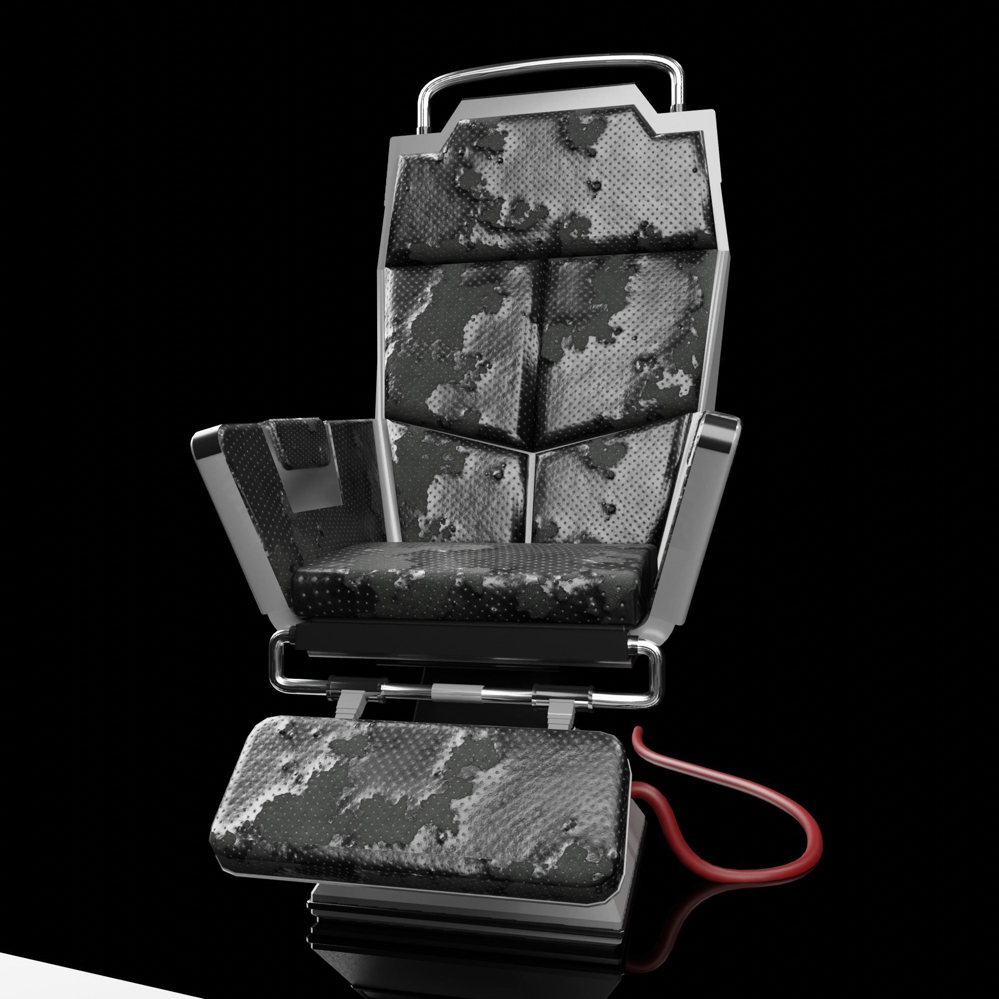 Sci-Fi Electronic Lab Chair Low-poly 3D model_2