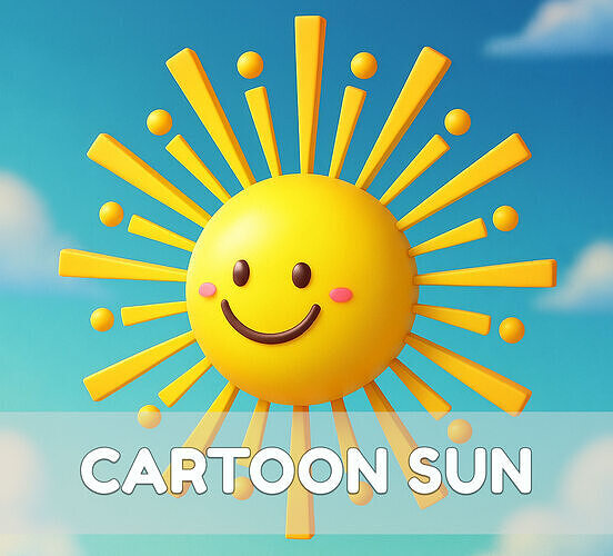 Prop93 Sun  Low-poly 3D model