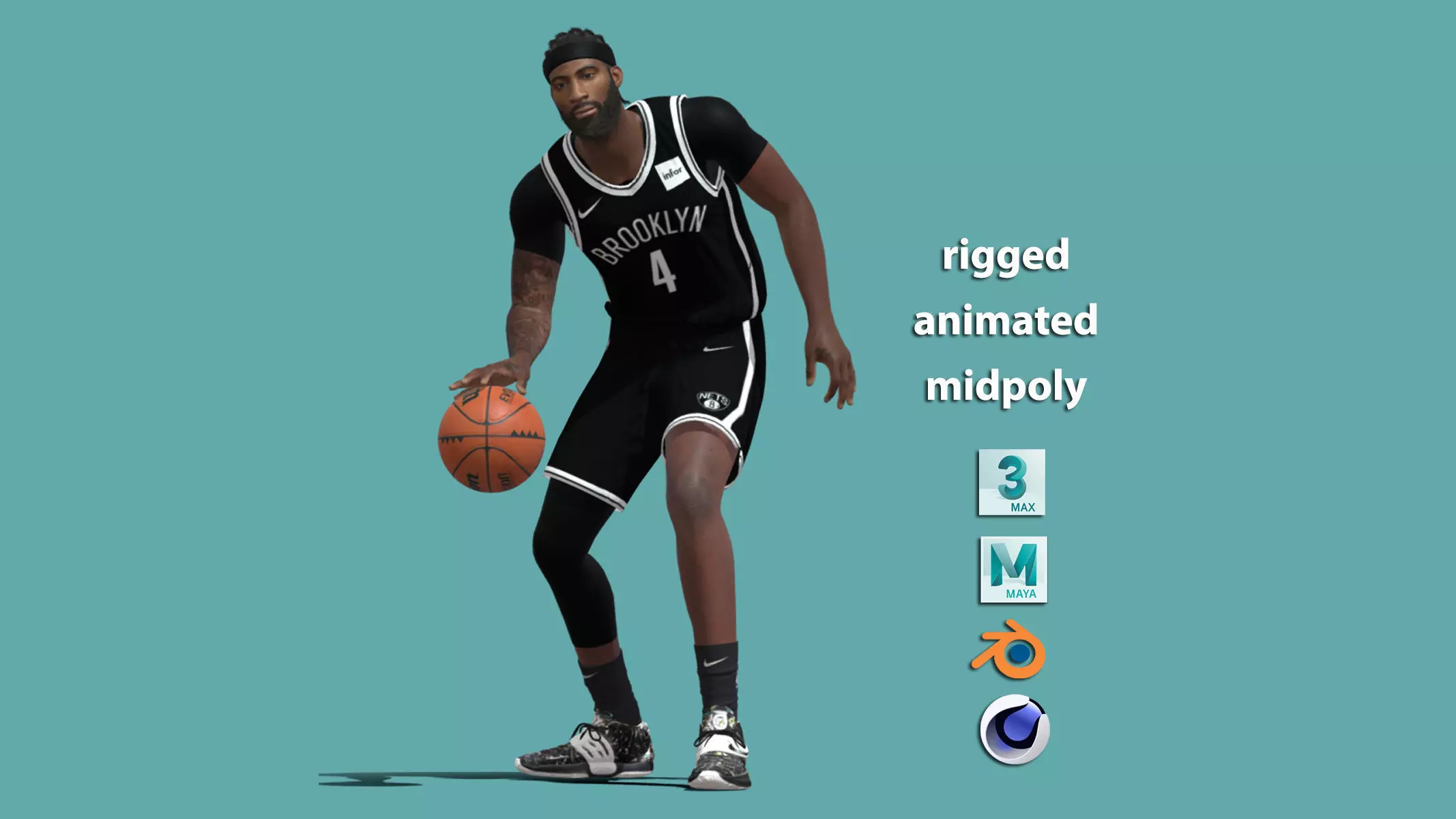 Andre Drummond Brooklyn Nets NBA 3D model
