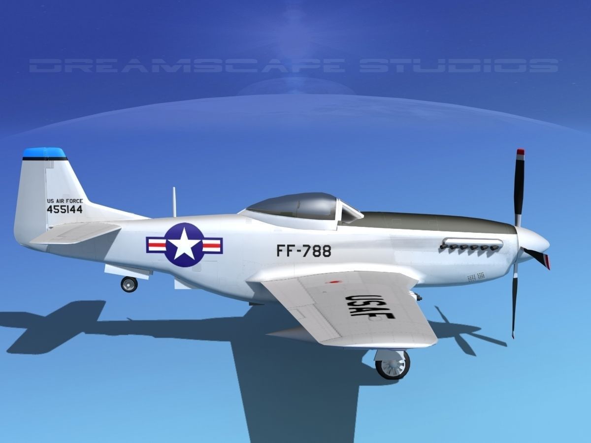 F-51D Mustang USAF 2 3D model_5
