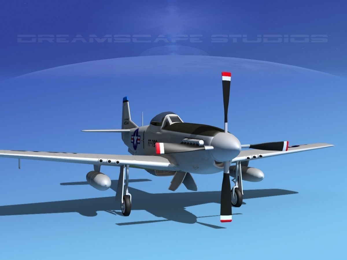 F-51D Mustang USAF 2 3D model_2