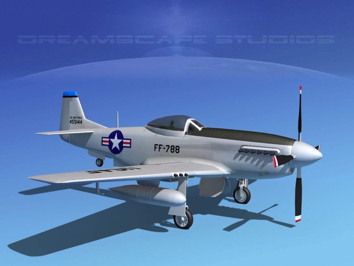 F-51D Mustang USAF 2 3D model_4