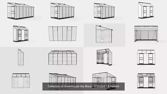 Collection of Greenhouse Ida Black - 5 Models  Collection of Greenhouse Ida Black - 5 Models