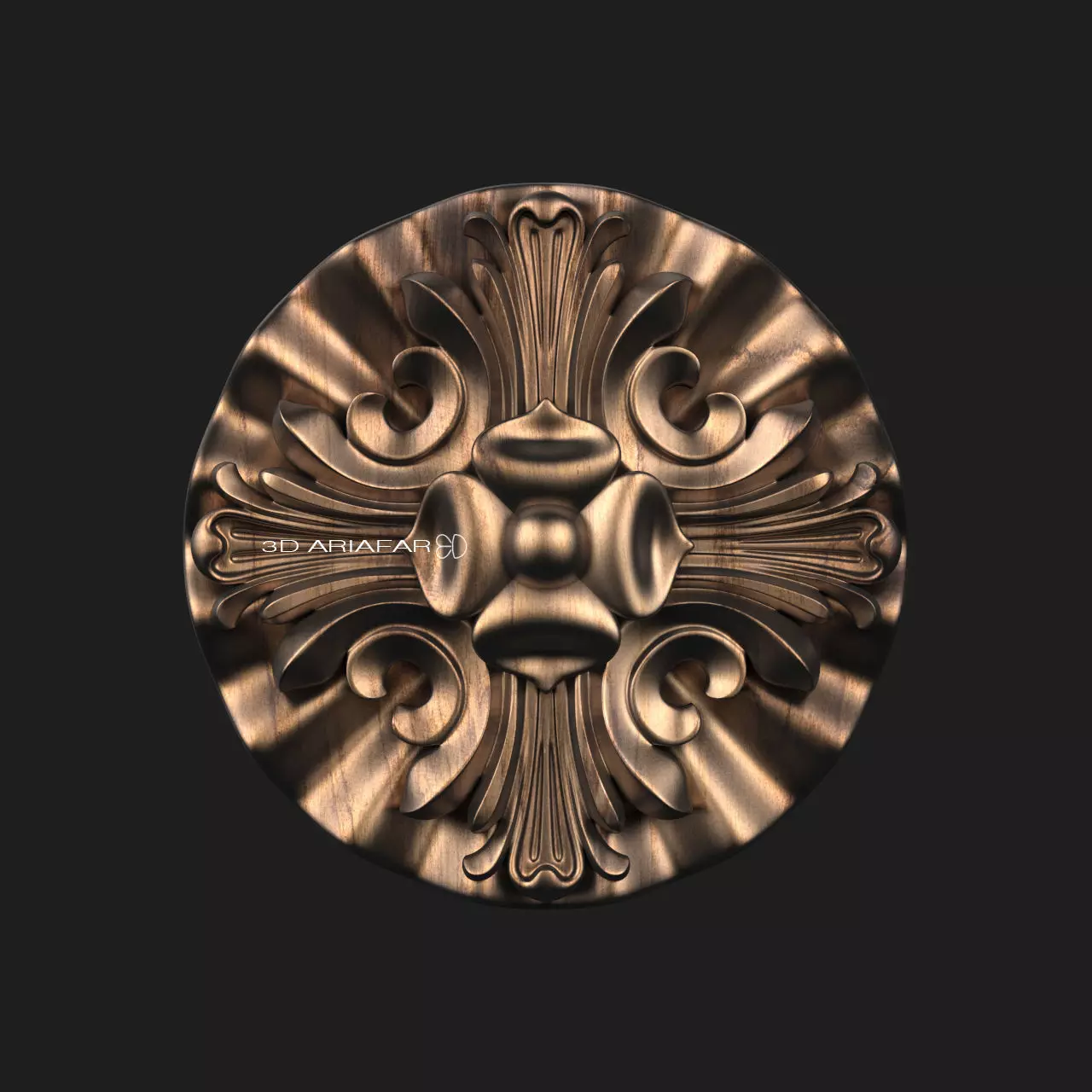 Wood Carving Rosette - 003 3D print model