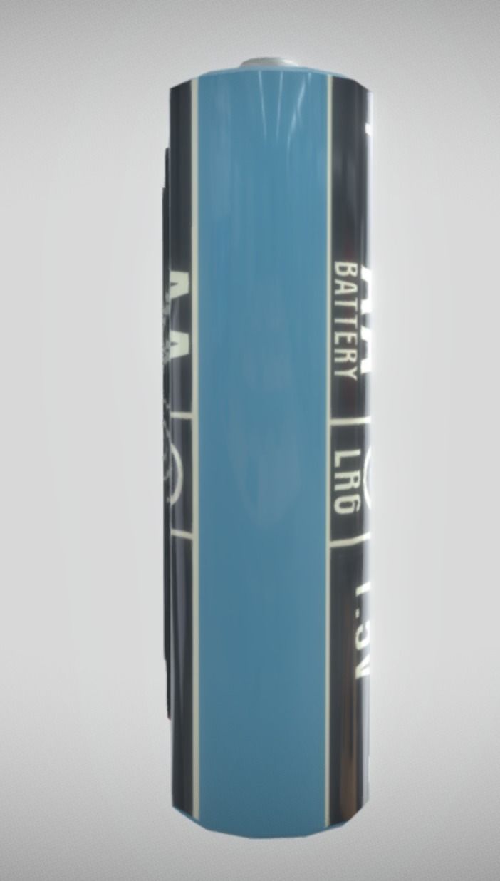 AA Batteries 3x Low-Poly Game-Ready PBR VR AR Low-poly 3D model_3