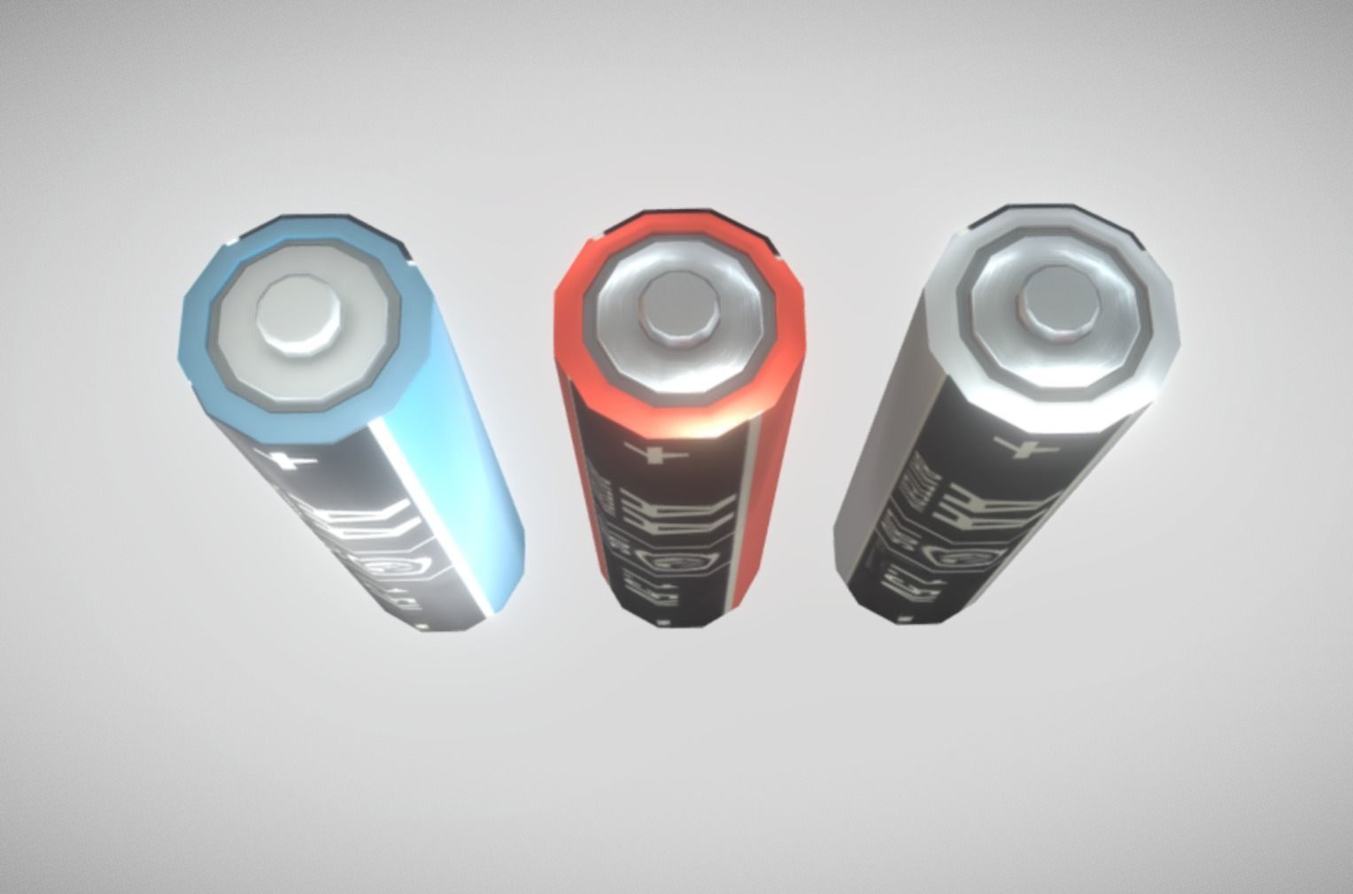 AA Batteries 3x Low-Poly Game-Ready PBR VR AR Low-poly 3D model_7