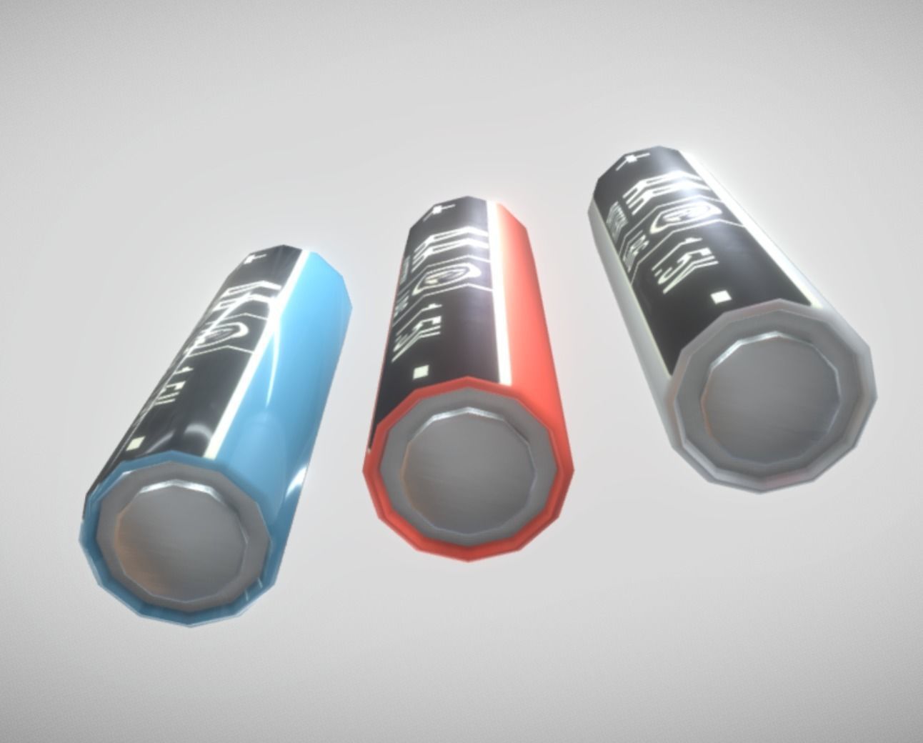 AA Batteries 3x Low-Poly Game-Ready PBR VR AR Low-poly 3D model_8