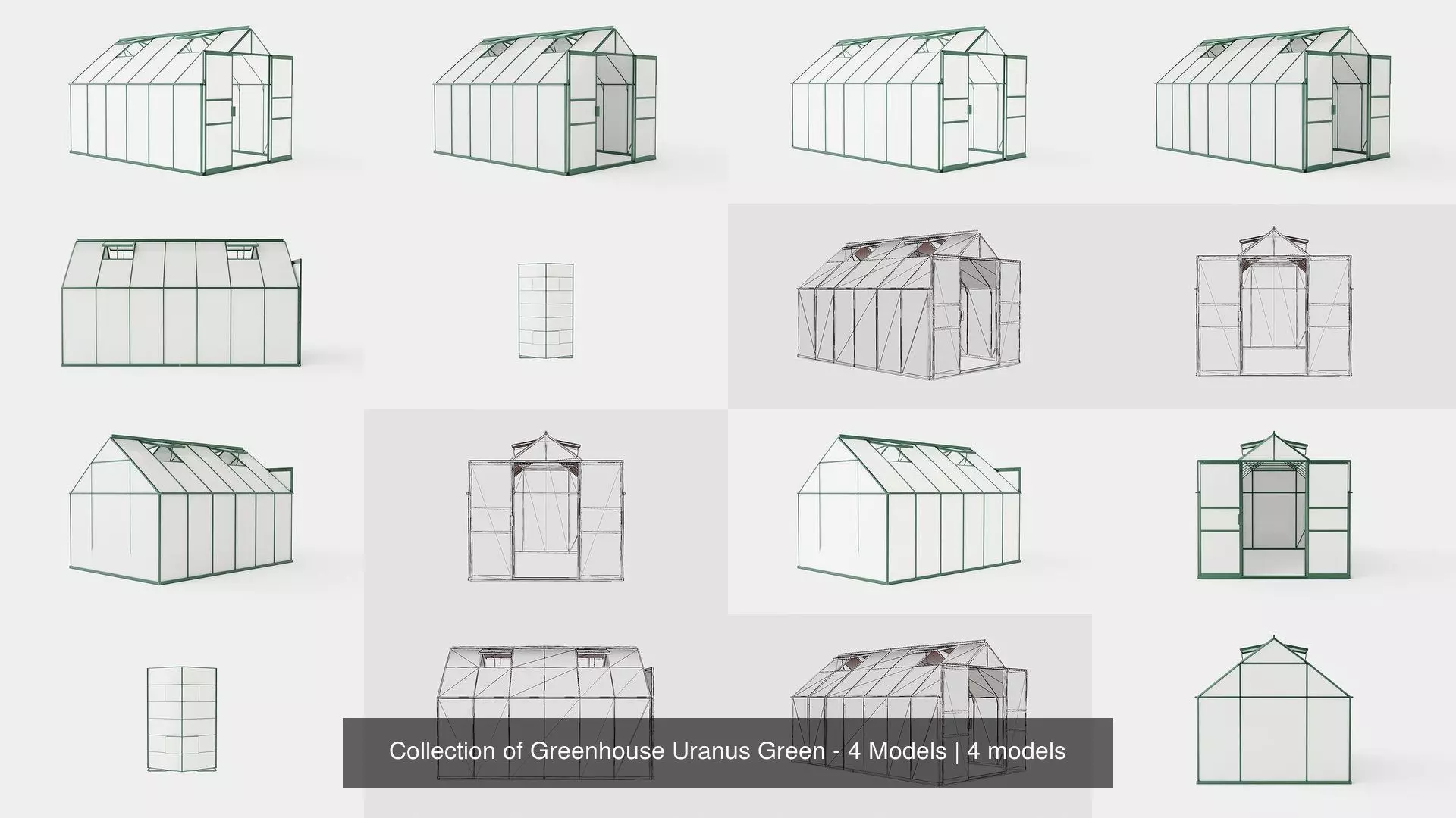 Collection of Greenhouse Uranus Green - 4 Models _0