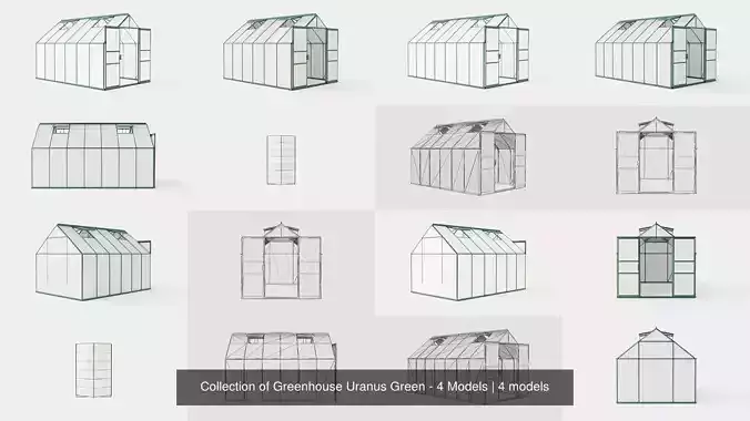 Collection of Greenhouse Uranus Green - 4 Models 