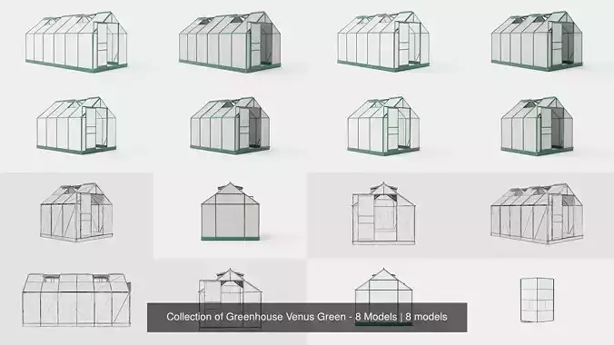 Collection of Greenhouse Venus Green - 8 Models 