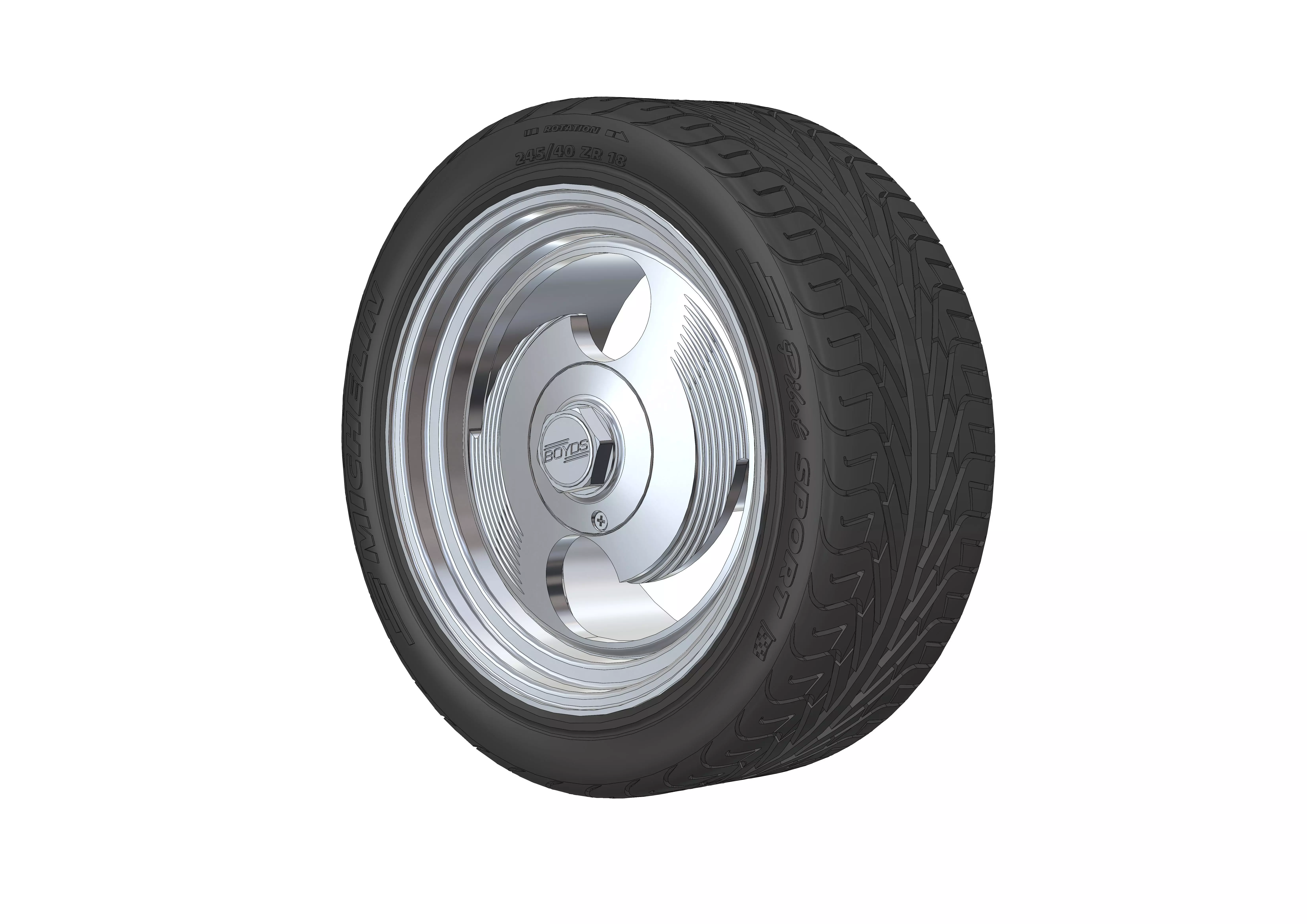 Wheels HRBB Deuce Ninja 18inch for your scale model 3D print model