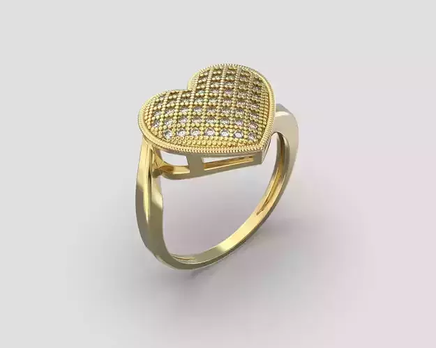 R 199 Heart pave ring