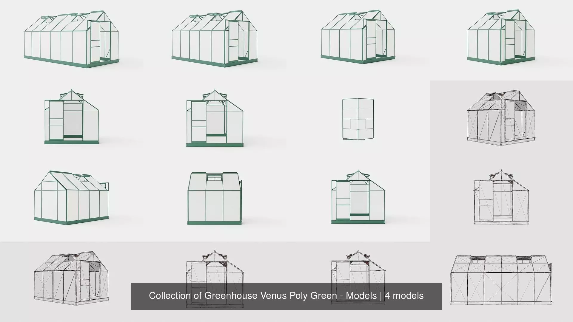 Collection of Greenhouse Venus Poly Green - 4 Models _0
