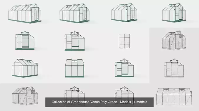 Collection of Greenhouse Venus Poly Green - 4 Models 
