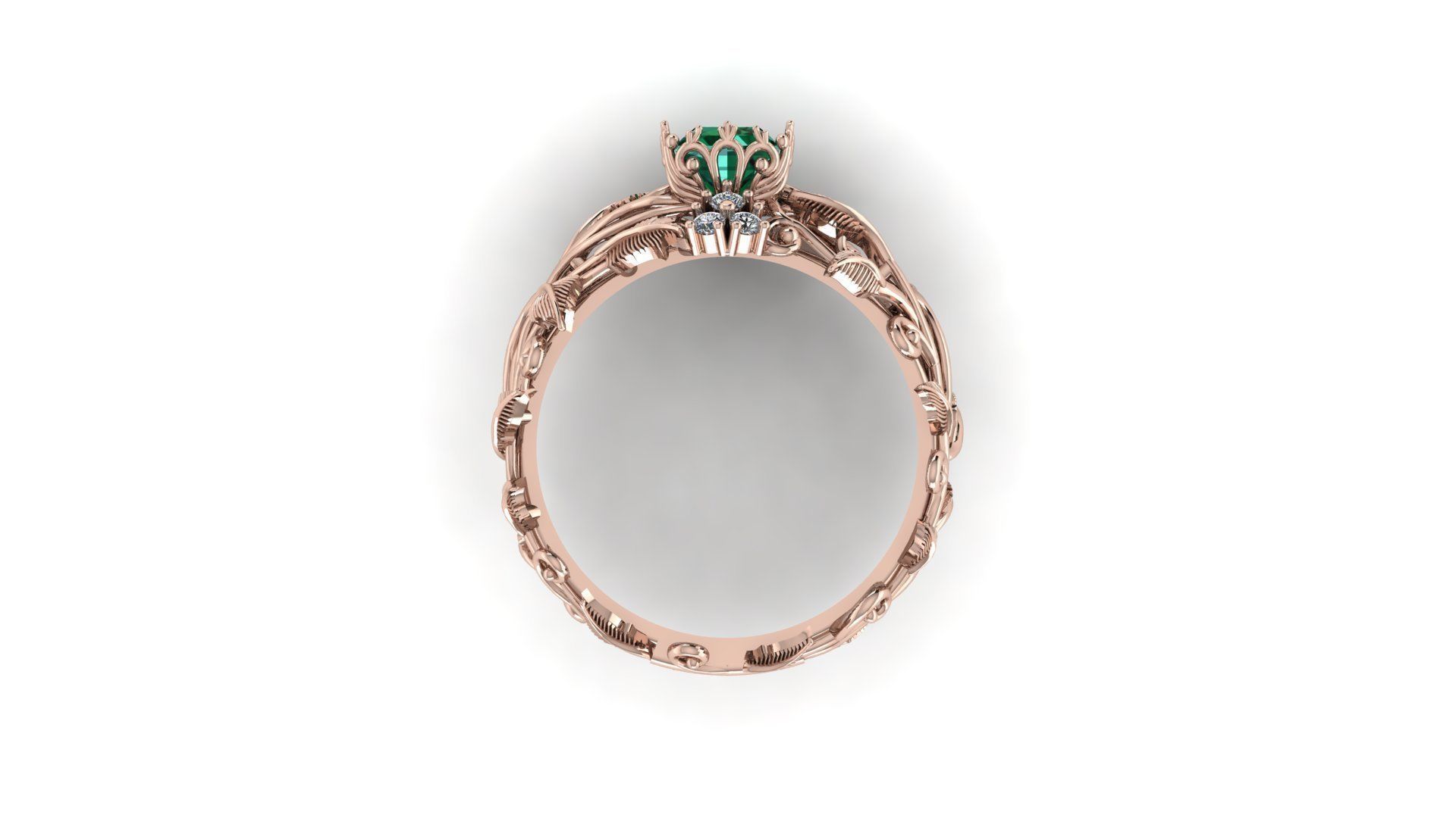 Ai Concept leaves ring 3D print model_20