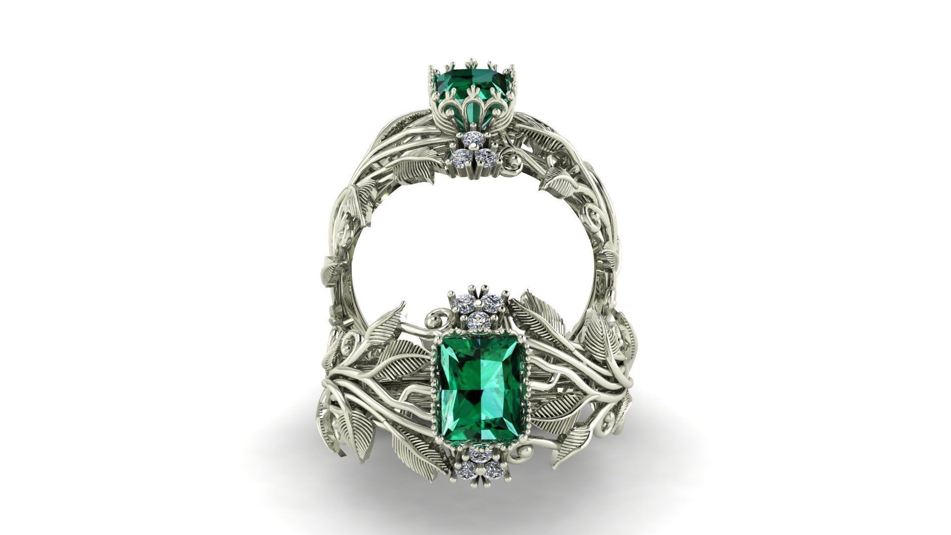 Ai Concept leaves ring 3D print model_16