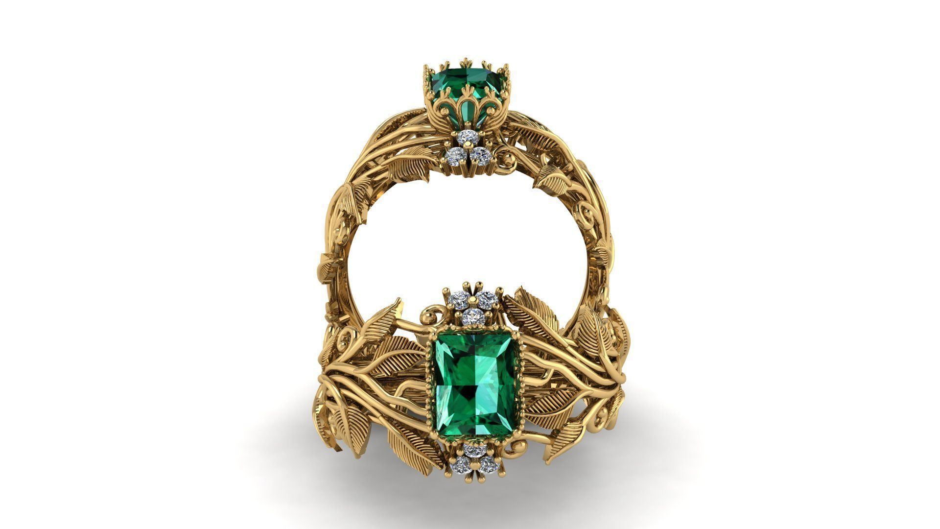 Ai Concept leaves ring 3D print model_15