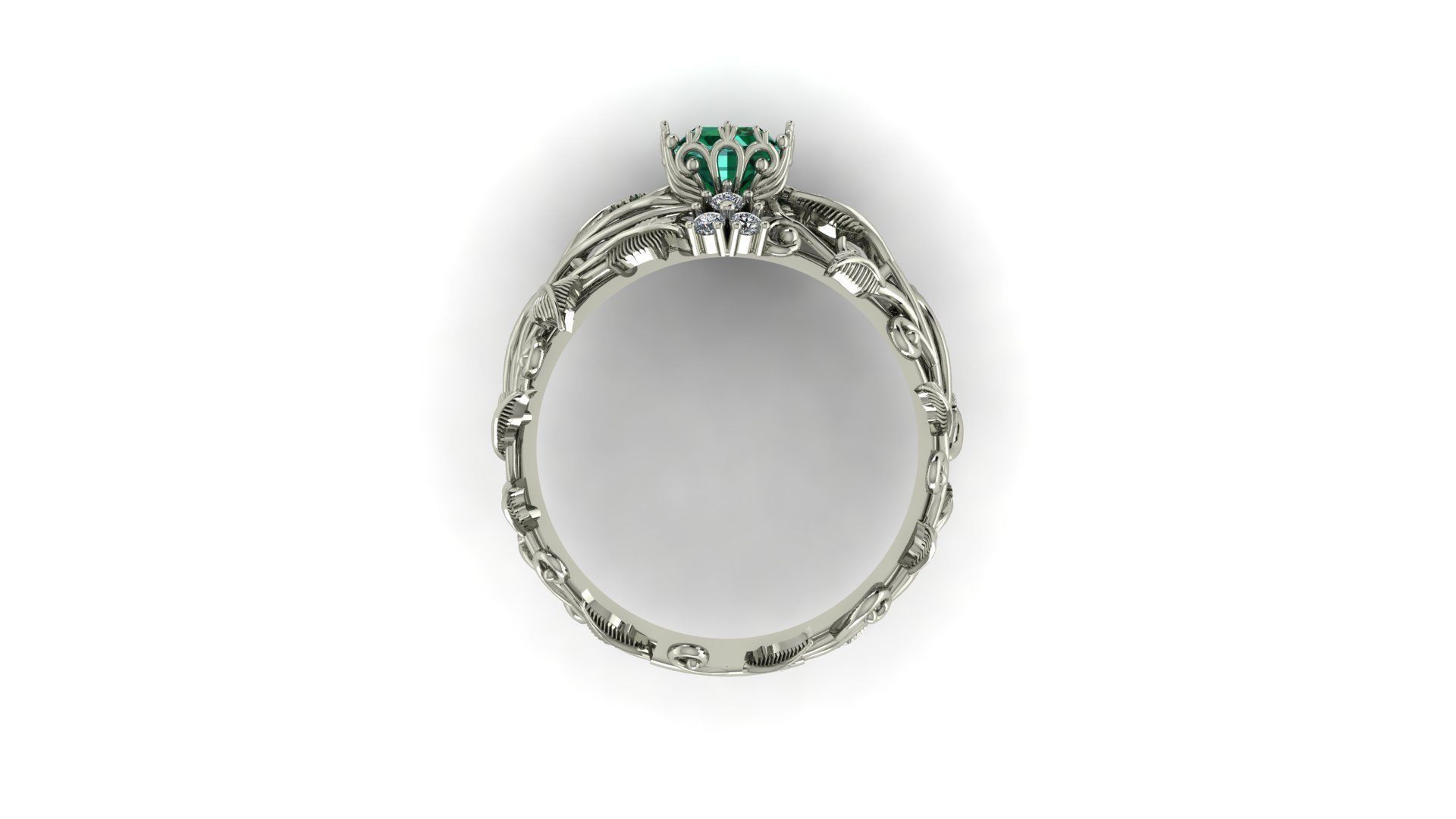 Ai Concept leaves ring 3D print model_19