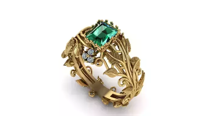 Ai Concept leaves ring