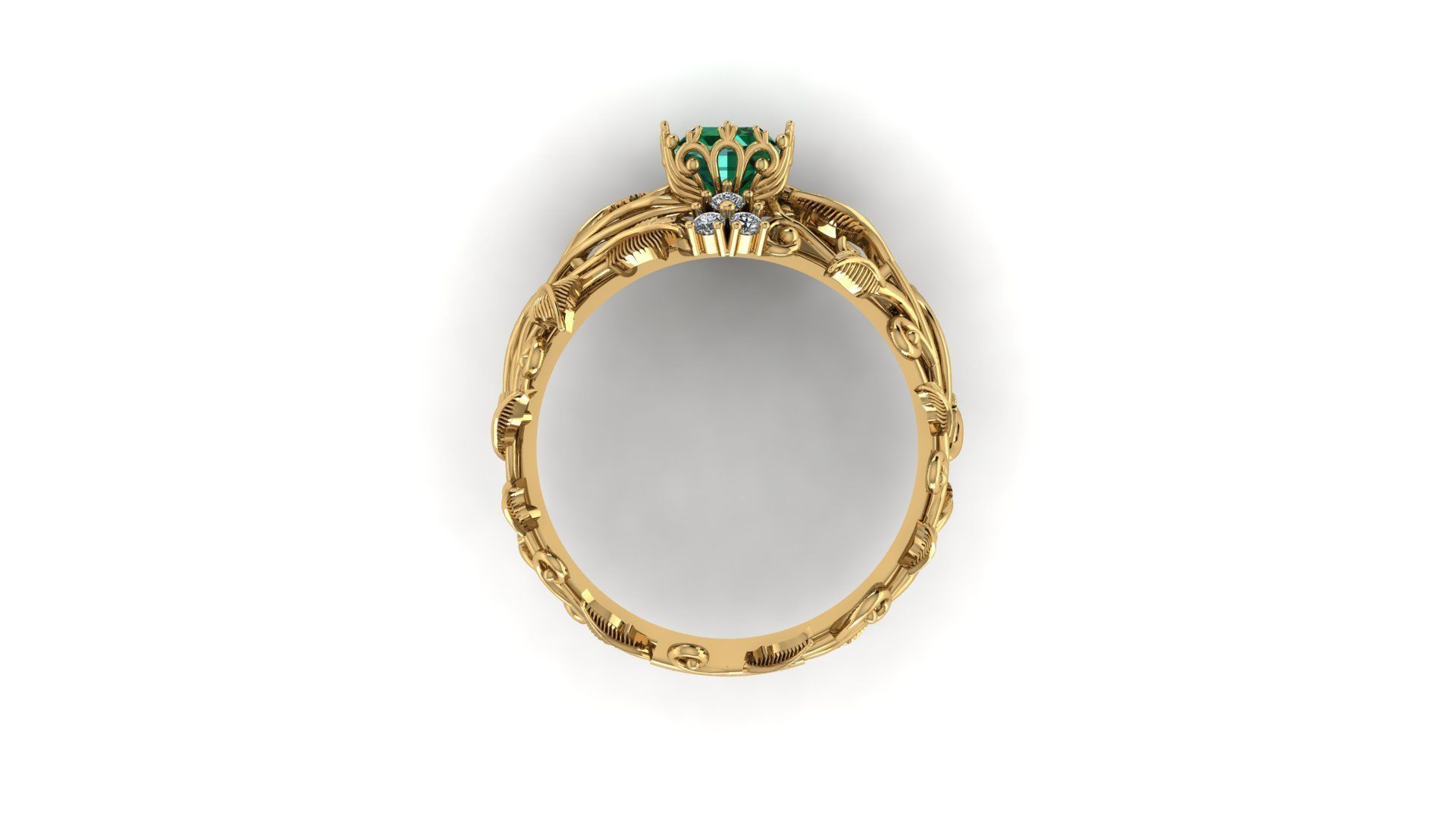 Ai Concept leaves ring 3D print model_18