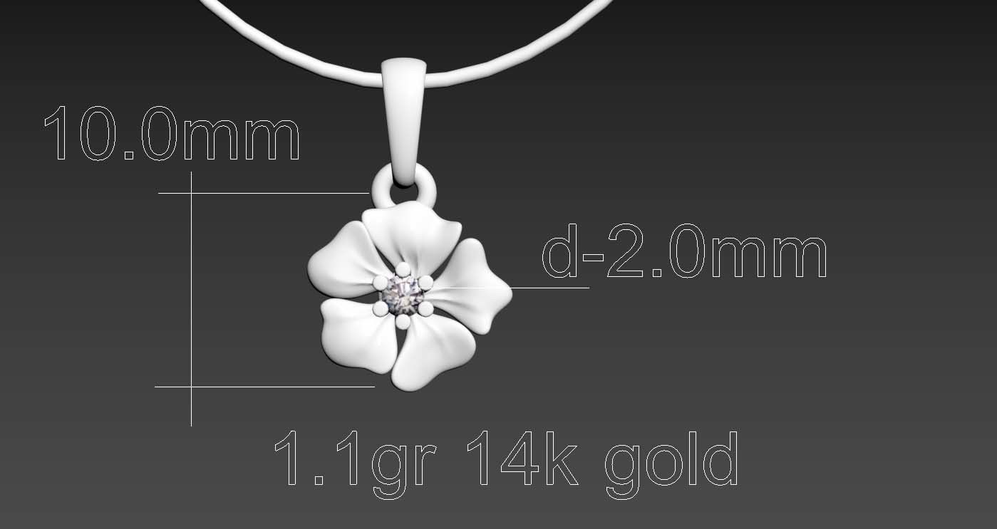 PENDANT FLOWER 3D print model_4