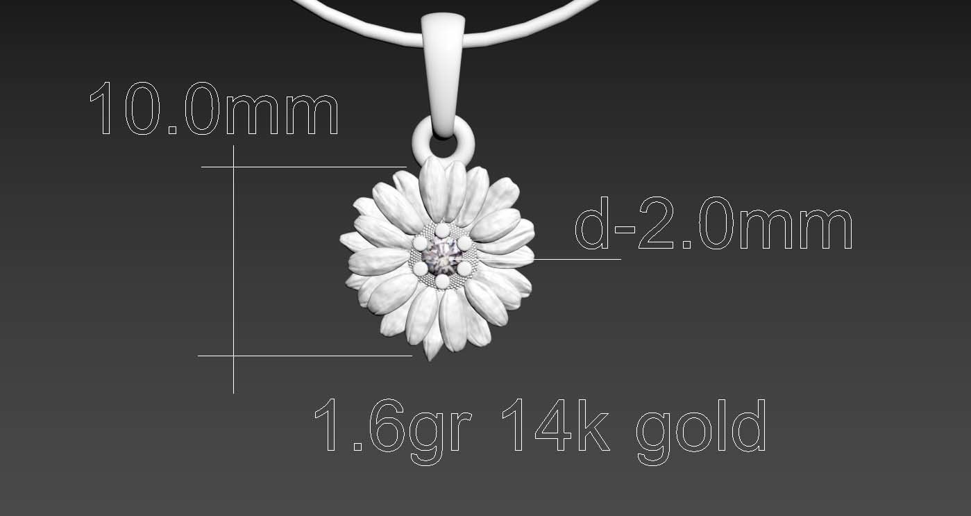 PENDANT FLOWER 3D print model_2