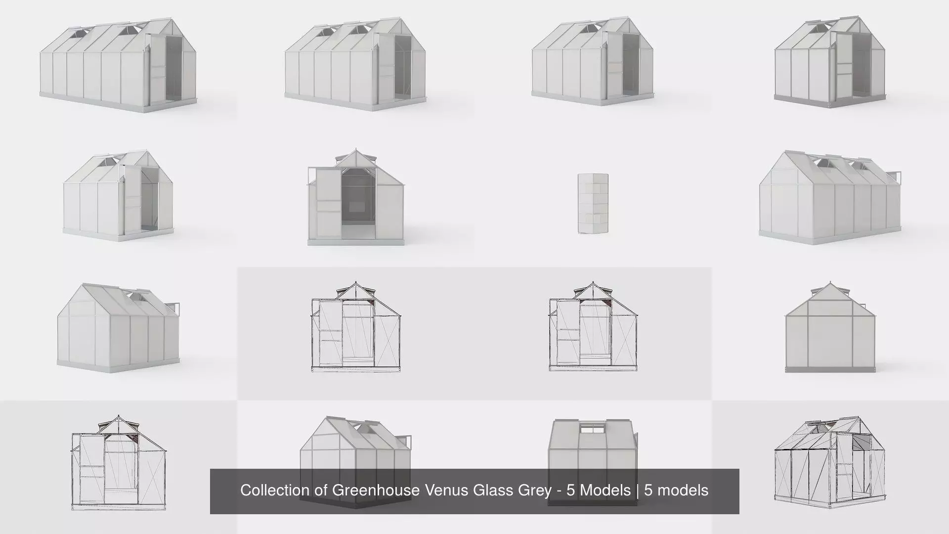 Collection of Greenhouse Venus Glass Grey - 5 Models _0