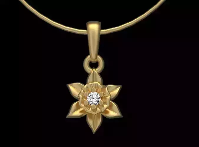Pendant Flower Narcissus 3D print model