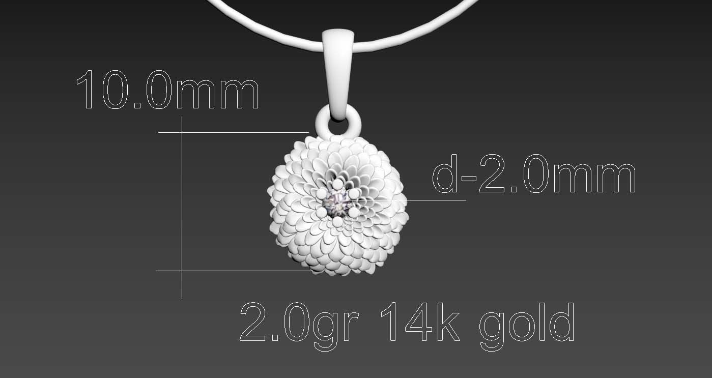 PENDANT FLOWER 3D print model_3