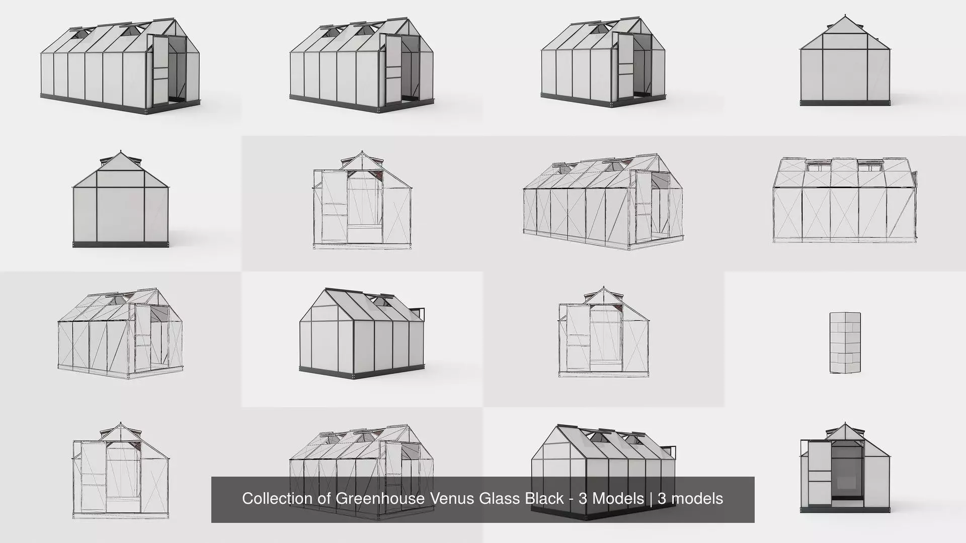 Collection of Greenhouse Venus Glass Black - 3 Models _0