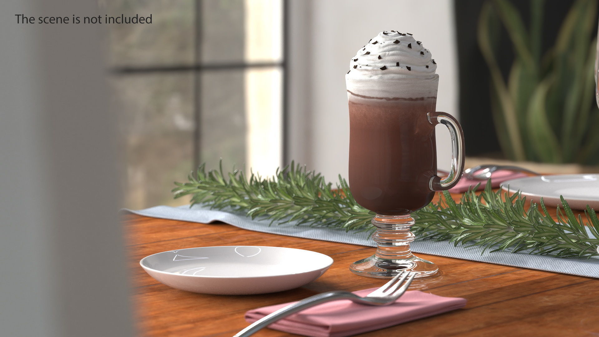 Irish Glass Hot Chocolate with Cream for 3D Print 3D print model