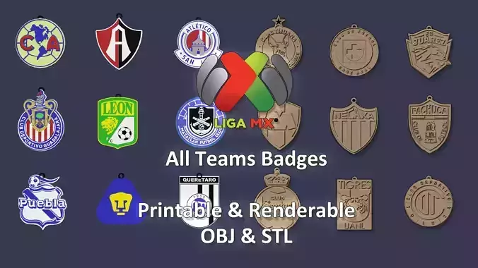 Liga MX all teams printable keychan badges