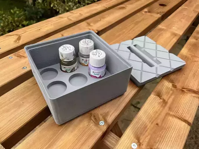 Stackable Humbrol 28ml Bottle Storage Boxes for Cote Maskol Wash 3D print model